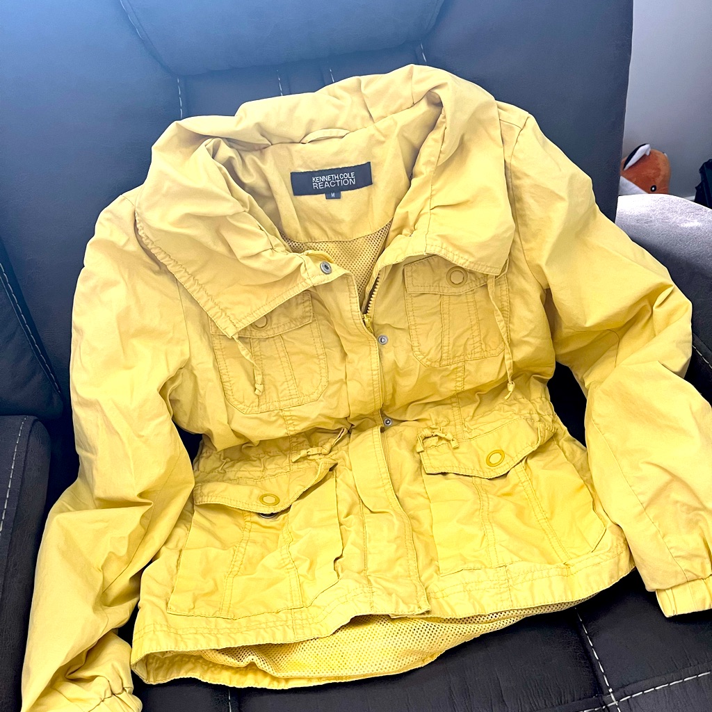 Yellow Womens Lightweight Jacket Kenneth Cole Reaction Brand Sz Medium